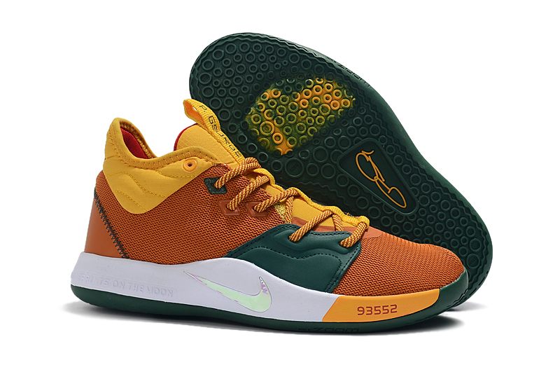 Nike PG 3 Brown Yellow Green White Shoes